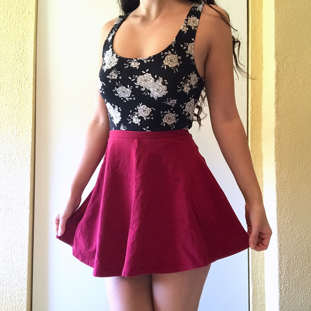 LA Hearts Red Skater Skirt